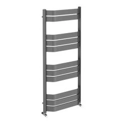 Milan Bow-Fronted Anthracite 1200 x 550 Designer Flat Panel Heated Towel Rail -By Bathroom Store MBTR125A4 d3 460