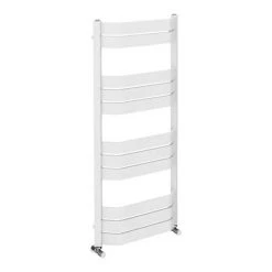 Milan Bow-Fronted White 1200 x 550 Designer Flat Panel Heated Towel Rail -By Bathroom Store MBTR125W4 d3 460