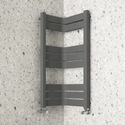 Milan Corner Anthracite 850 x 300 x 300 Heated Towel Rail
