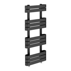 Milan Curved Anthracite 1200 x 500 Designer Flat Panel Heated Towel Rail - 11 Sections -By Bathroom Store MCTR125A2 d4 460