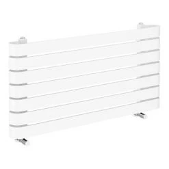 Milan Curved White 1000 x 500 Horizontal Designer Flat Panel Heated Towel Rail -By Bathroom Store MCTR5105W3 d3 460