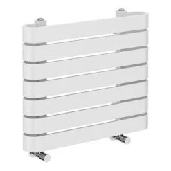 Milan Curved White 600 x 500 Horizontal Designer Flat Panel Heated Towel Rail -By Bathroom Store MCTR56W3 d3 460