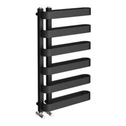Milan Curved Anthracite 850 x 500 Designer Flat Panel Heated Towel Rail - 6 Sections -By Bathroom Store MCTR855A1 d4 460