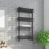 Milan Anthracite 1100 x 600mm Designer Shelf Heated Towel Rail -By Bathroom Store MIL116S prod