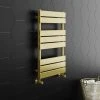 Arezzo Brushed Brass 800 x 500 Heated Towel Rail -By Bathroom Store MIL8BB n p