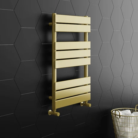 Arezzo Brushed Brass 800 x 500 Heated Towel Rail 3 Arezzo Brushed Brass 800 x 500 Heated Towel Rail