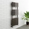 Milan Black Nickel 1200 x 500mm Single Panel Heated Towel Rail -By Bathroom Store MILD2BN02 prod1