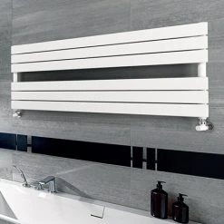 Milan Horizontal Heated Towel Rail - White (534 x 1200mm)