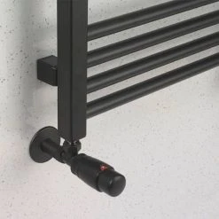 Crosswater MPRO 480 x 1380mm Heated Towel Rail - Matt Black - MP48X1380MB -By Bathroom Store MP48X1140MB D2 460