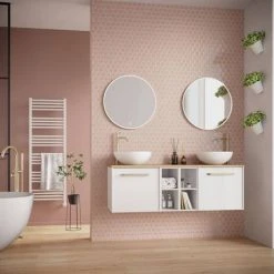 Crosswater MPRO 480 x 1380mm Electric Only Towel Rail - Matt White - MP48X1380MWELEC -By Bathroom Store MP48X1380MWELEC D1 460