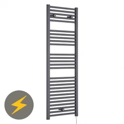 Nuie H1375mm x W480mm Anthracite Electric Only Ladder Rail - MTY155