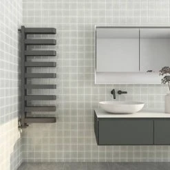 Milan Anthracite U-Shaped Heated Towel Rail - 1300 x 400mm -By Bathroom Store MUTR130A d2 460