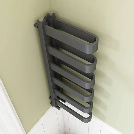 Milan Anthracite U-Shaped Heated Towel Rail - 850 x 300mm 4 Milan Anthracite U-Shaped Heated Towel Rail - 850 x 300mm - Image 2