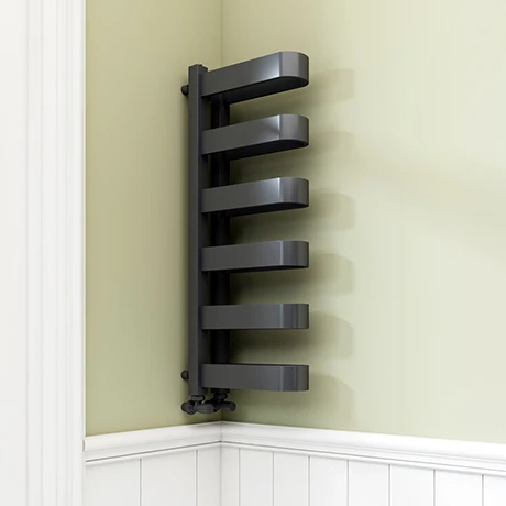 Milan Anthracite U-Shaped Heated Towel Rail - 850 x 300mm 3 Milan Anthracite U-Shaped Heated Towel Rail - 850 x 300mm