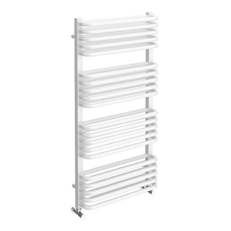 Monza 500 x 1000 White Designer D-Shaped Heated Towel Rail 4 Monza 500 x 1000 White Designer D-Shaped Heated Towel Rail - Image 2