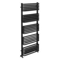 Monza 500 x 1269 Anthracite Designer D-Shaped Heated Towel Rail -By Bathroom Store MZ1268X5A d2 460