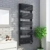 Monza 500 x 1269 Anthracite Designer D-Shaped Heated Towel Rail -By Bathroom Store MZ1268X5A np