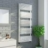 Monza 500 x 1269 White Designer D-Shaped Heated Towel Rail -By Bathroom Store MZ1268X5W p