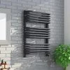 Monza 500 x 736 Anthracite Designer D-Shaped Heated Towel Rail -By Bathroom Store MZ736X5A p