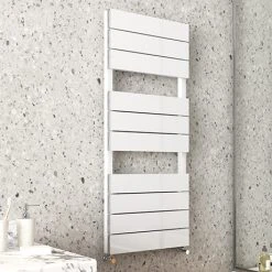 Monza White Aluminium Heated Towel Rail 1150 x 500mm Flat Panels