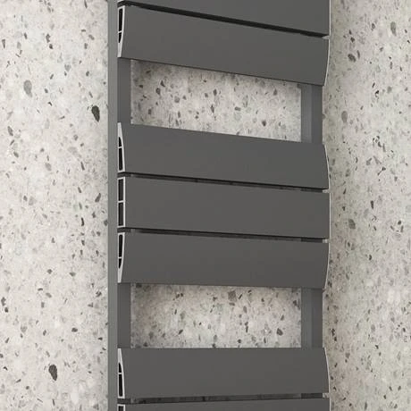 Monza Anthracite Aluminium Heated Towel Rail 1200 x 500mm Curved Panels 4 Monza Anthracite Aluminium Heated Towel Rail 1200 x 500mm Curved Panels - Image 2