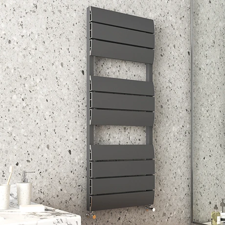 Monza Anthracite Aluminium Heated Towel Rail 1200 x 500mm Curved Panels 3 Monza Anthracite Aluminium Heated Towel Rail 1200 x 500mm Curved Panels