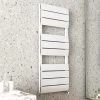 Monza White Aluminium Heated Towel Rail 1200 x 500mm Curved Panels -By Bathroom Store MZAL9W p