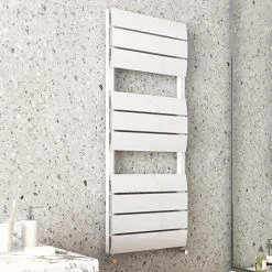 Monza White Aluminium Heated Towel Rail 1200 x 500mm Curved Panels