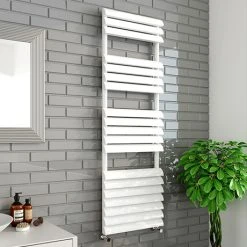 Monza 500 x 1500mm Venetian Style White Designer Towel Rail