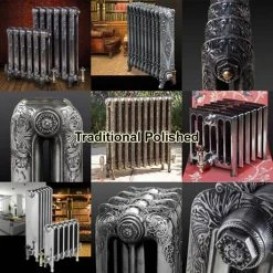 Paladin Shaftsbury 740mm High 6 Section Electric Cast Iron Radiator with 1500w Heating Element -By Bathroom Store Paladin Traditional Polished 460