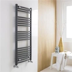 By Bathroom Store -By Bathroom Store Premier Curved Ladder Towel Rail 500 x 1150mm Anthracite MTY104 detail 375