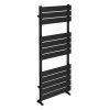 Milan Matt Black 1200 x 490mm Heated Towel Rail -By Bathroom Store RAD12MB n p