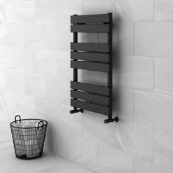 Milan Matt Black 840mm x 500mm Heated Towel Rail 9 Milan Matt Black 840mm x 500mm Heated Towel Rail -By Bathroom Store RAD8MB d4 460