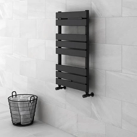 Milan Matt Black 840mm x 500mm Heated Towel Rail 6 Milan Matt Black 840mm x 500mm Heated Towel Rail - Image 4