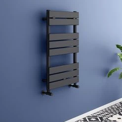 Milan Matt Black 840mm x 500mm Heated Towel Rail