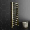 Arezzo 1200 x 500mm Brushed Brass Straight Heated Towel Rail -By Bathroom Store RDBBT125 P1