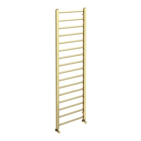 Arezzo 1600 x 500mm Brushed Brass Straight Heated Towel Rail 4 Arezzo 1600 x 500mm Brushed Brass Straight Heated Towel Rail - Image 2