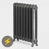 Paladin Sloane 750mm High 9 Section Electric Cast Iron Radiator with 2000w Heating Element -By Bathroom Store SLO757PB2000W P