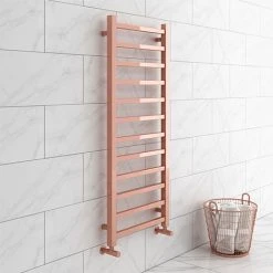 Brooklyn Square 1200 x 500mm Rose Gold Heated Towel Rail