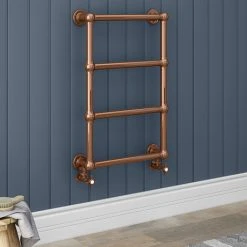 Bloomsbury Copper 498 x 748mm Wall Mounted Towel Rail