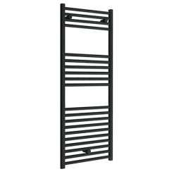 Toreno Black W600 x H1200mm Heated Towel Rail - Straight