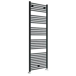 Toreno Black W600 x H1800mm Heated Towel Rail - Straight