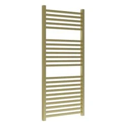 Venice Cubo Heated Towel Rail - Brushed Brass (1110 x 500mm)