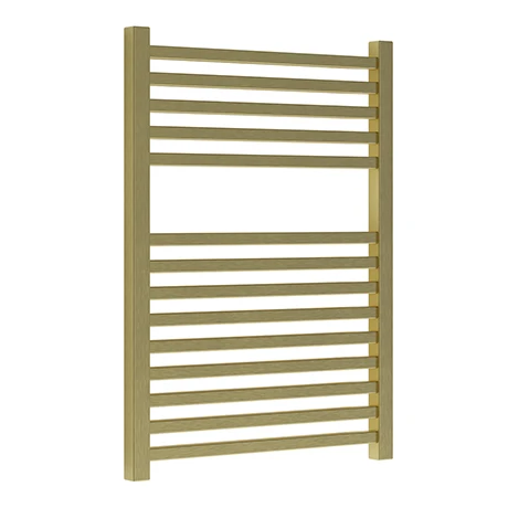 Venice Cubo Heated Towel Rail - Brushed Brass (690 x 500mm) 3 Venice Cubo Heated Towel Rail - Brushed Brass (690 x 500mm)