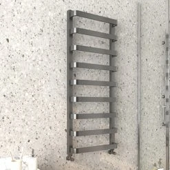 Venice Brushed Black Nickel Designer Heated Towel Rail (500 x 1200mm)