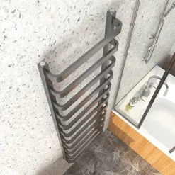 Venice Brushed Black Nickel Designer Heated Towel Rail (500 x 1500mm) -By Bathroom Store VENBN155 d2 460