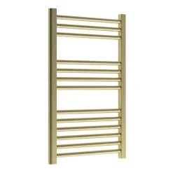 Venice Giro Heated Towel Rail - Brushed Brass (800 x 500mm)