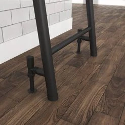 Venice Matt Black Leaning Ladder 1800 x 500mm Heated Towel Rail -By Bathroom Store VNR1MB D3 460