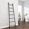 Venice Matt Black Leaning Ladder 1800 x 500mm Heated Towel Rail -By Bathroom Store VNR1MB P