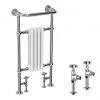 Traditional Mayfair Heated Towel Rail with Pair of Angled Crosshead Radiator Valves -By Bathroom Store X504 KES prod